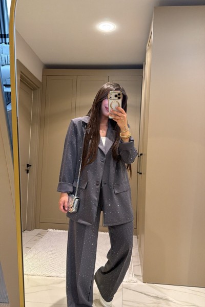 TAŞLI BLAZER TAKIM ANTRASİT  Antrasit