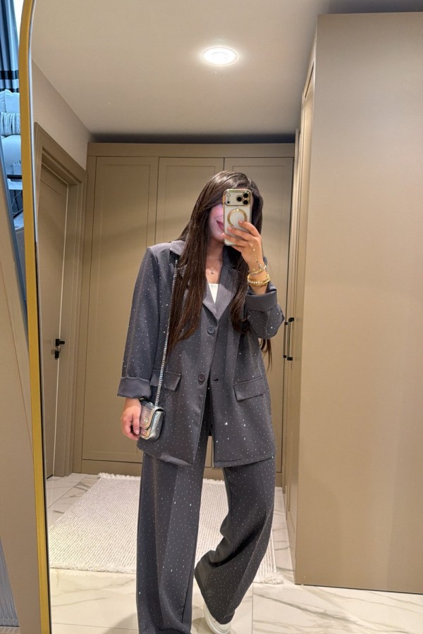 TAŞLI BLAZER TAKIM ANTRASİT  Antrasit