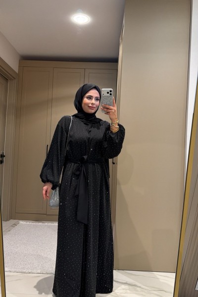 3 LÜ ABAYA SETİ SİYAH  Siyah