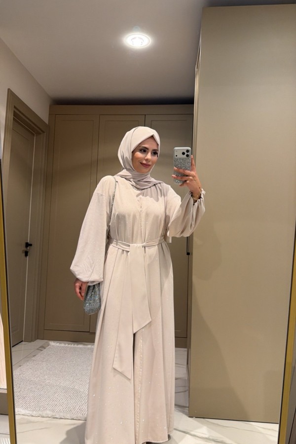 3 LÜ ABAYA SETİ TAŞ  Taş Rengi