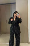 IŞILTILI BLAZER TAKIM SİYAH (23 MAYIS KARGO ÇIKIŞI)