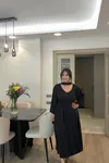 TAŞLI FULARLI ELBİSE SİYAH (29 AĞUSTOS KARGO ÇIKIŞIDIR)