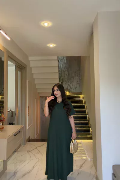 BÜRÜMCÜK ELBİSE KOYU YEŞİL (13 MAYIS KARGO ÇIKIŞI)