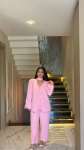 DANTELLİ BLAZER TAKIM PEMBE  Pembe