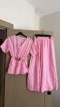 GOLD KEMERLİ ETEKLİ TAKIM PEMBE   Pembe